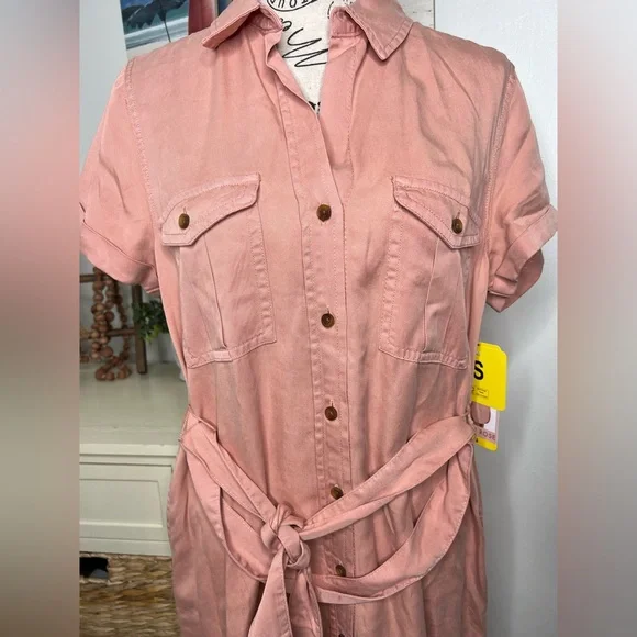 Brand New-Teddi Rose Tencel Shirt Dress - Picture 3 of 11
